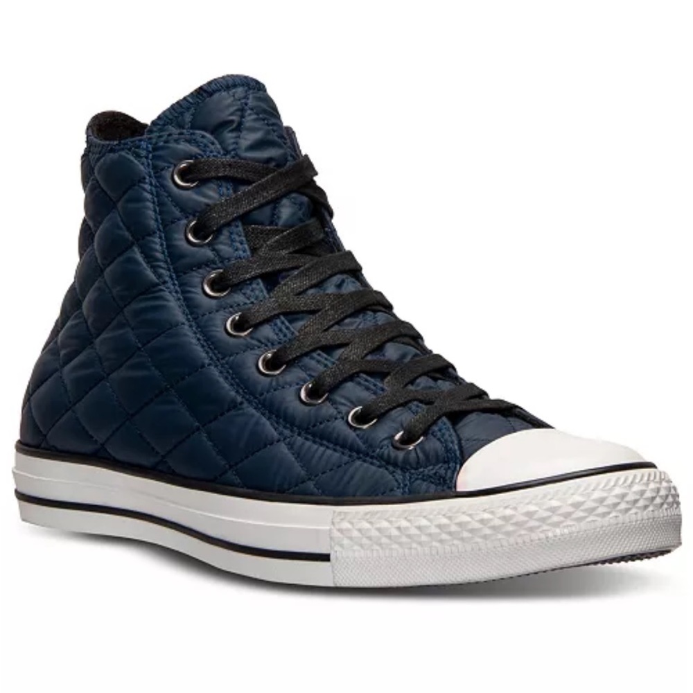 Converse Quilted High-Top Sneakers - Navy and White